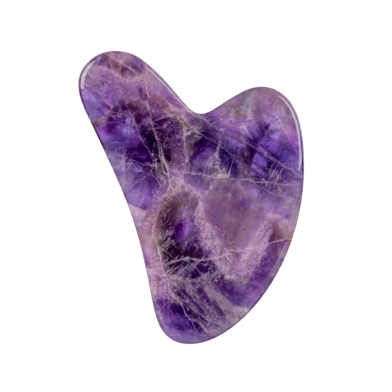 Hjärtformad gua sha i ametist
