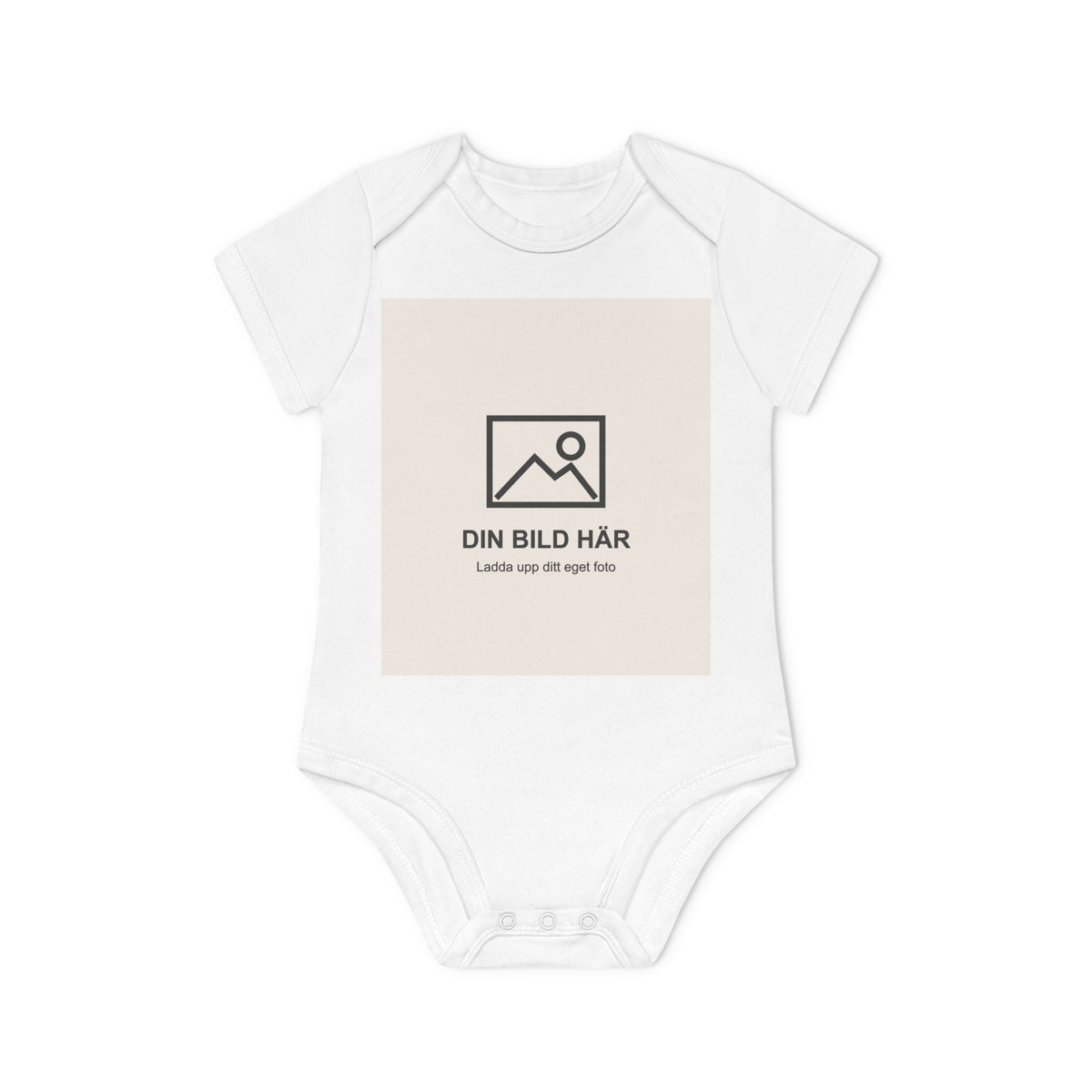 Babybody i ekobomull med eget foto
