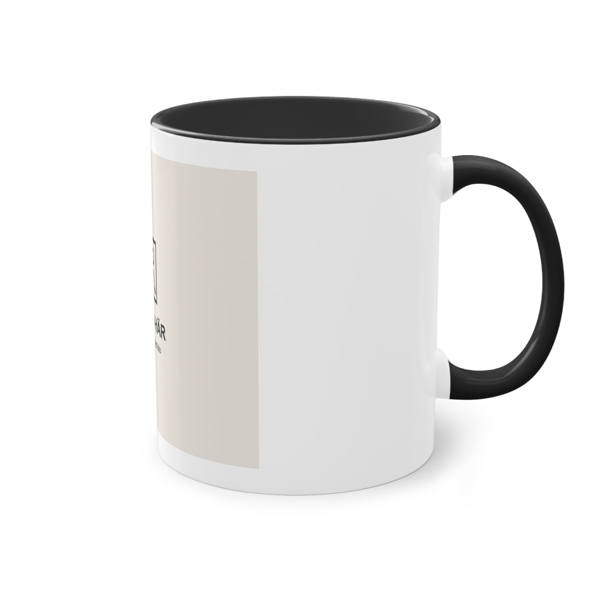 Tvåfärgad mugg med eget foto