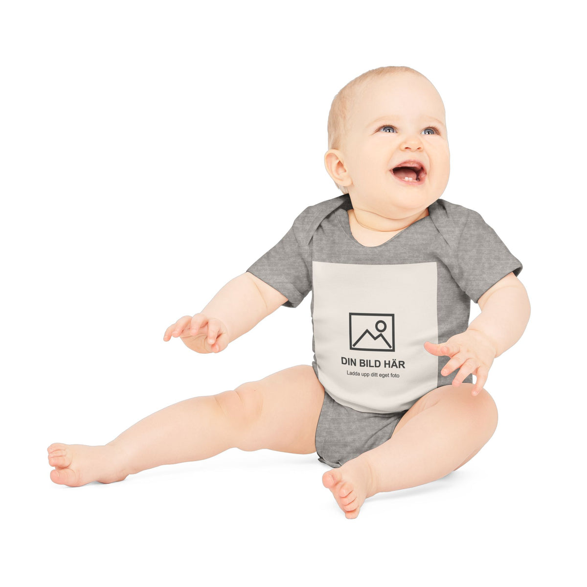 Babybody i ekobomull med eget foto