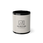 Svart mugg med eget foto