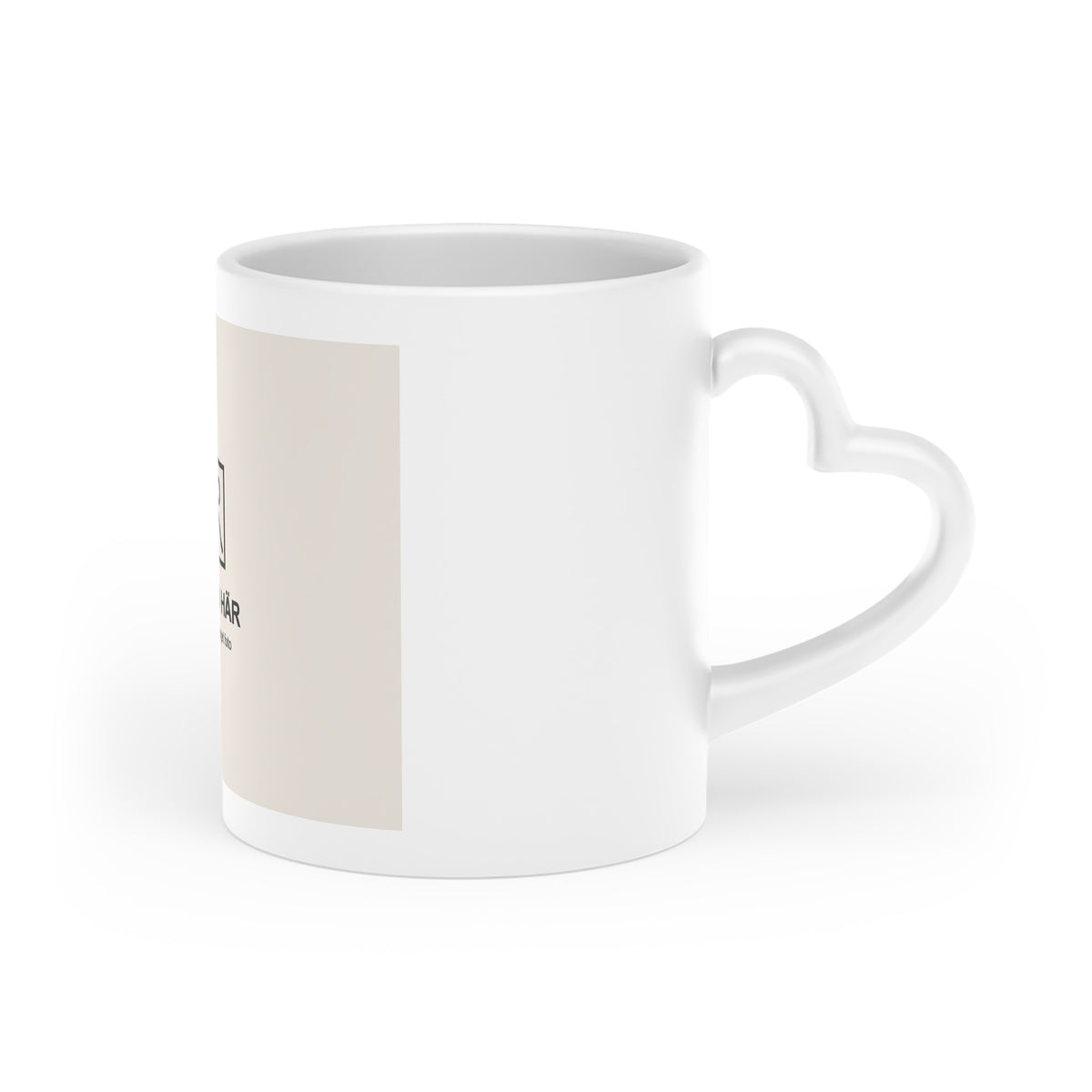 Mugg med hjärthandtag och eget foto