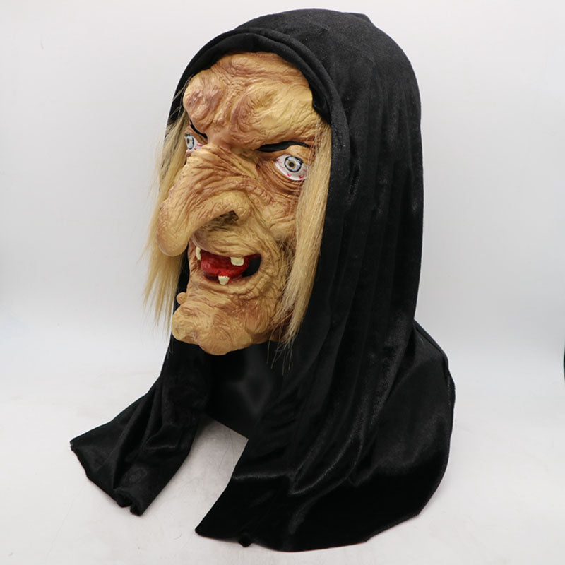 Häxmask i latex, heltäckande halloweenmask – bild 5