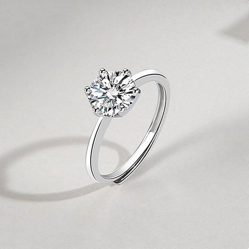 Solitärring i 925 silver med zirkon