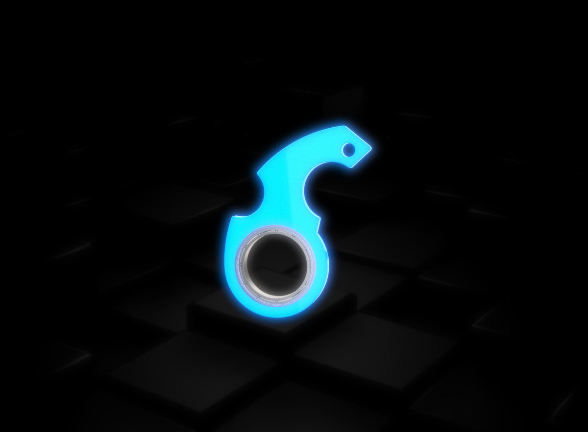 Fidget spinner med nyckelring – självlysande blå