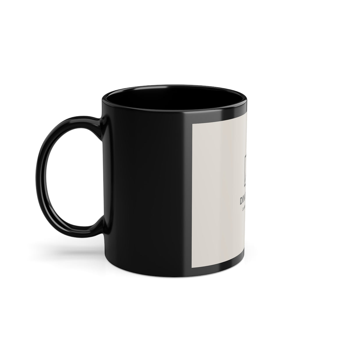 Svart mugg med eget foto