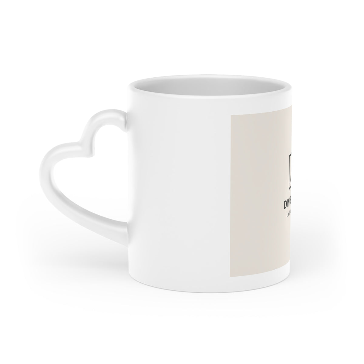 Mugg med hjärthandtag och eget foto