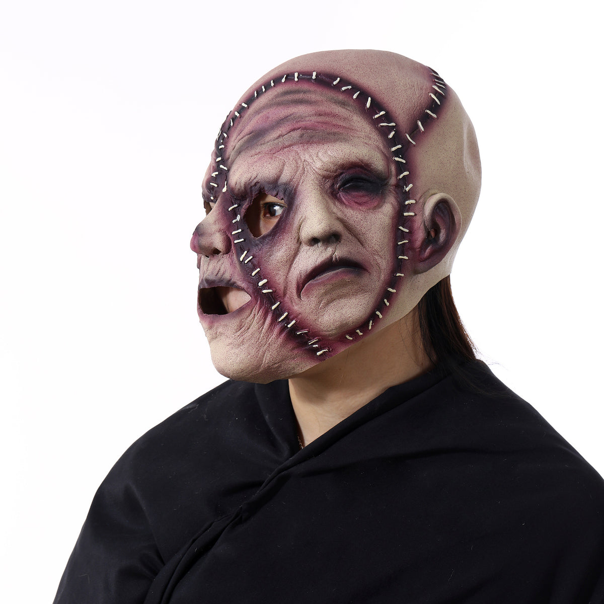 Tresidig skräckmask för halloween och maskerad