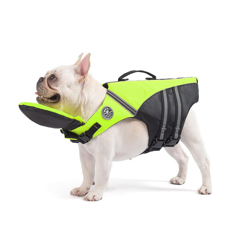 Ljusgrön flytväst för hund med bärhandtag