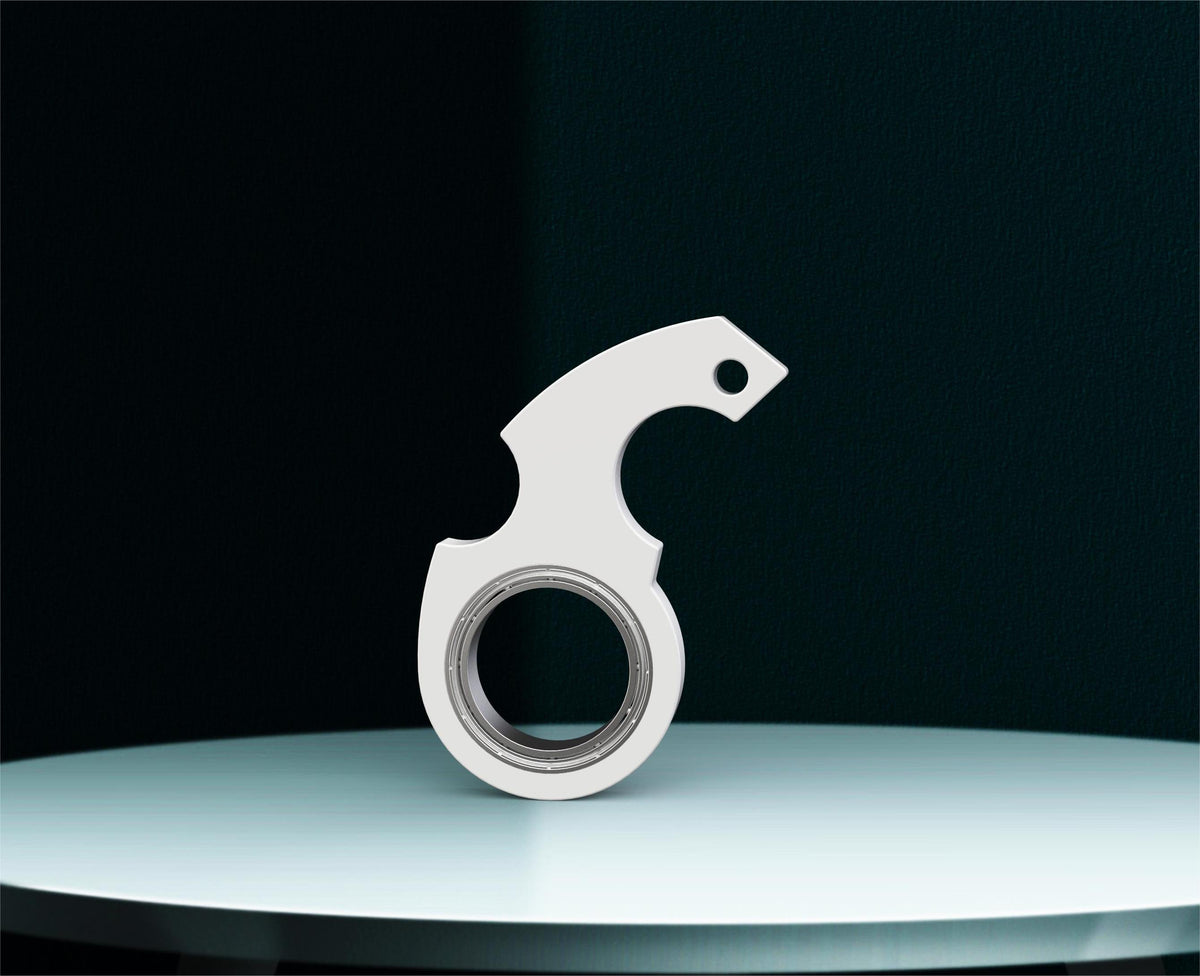 Fidget spinner med nyckelring – vit