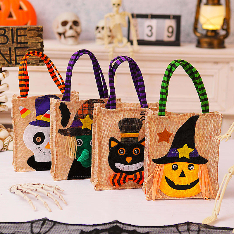 Godispåse för halloween i linne – produktbild 4