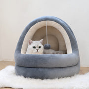 Kattbädd i mjuk plysch