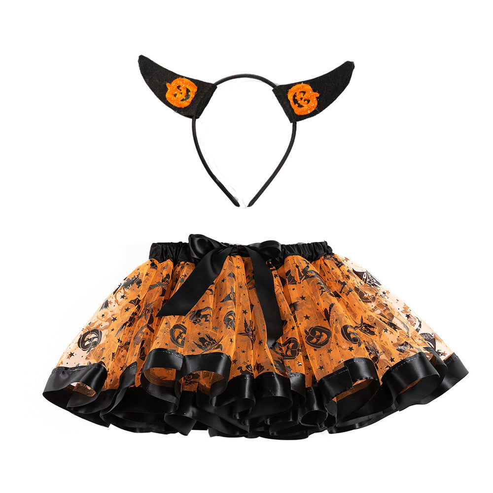 Veckad halloweenkjol för barn