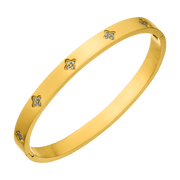 Bangle med klöverstenar i guldpläterat stål