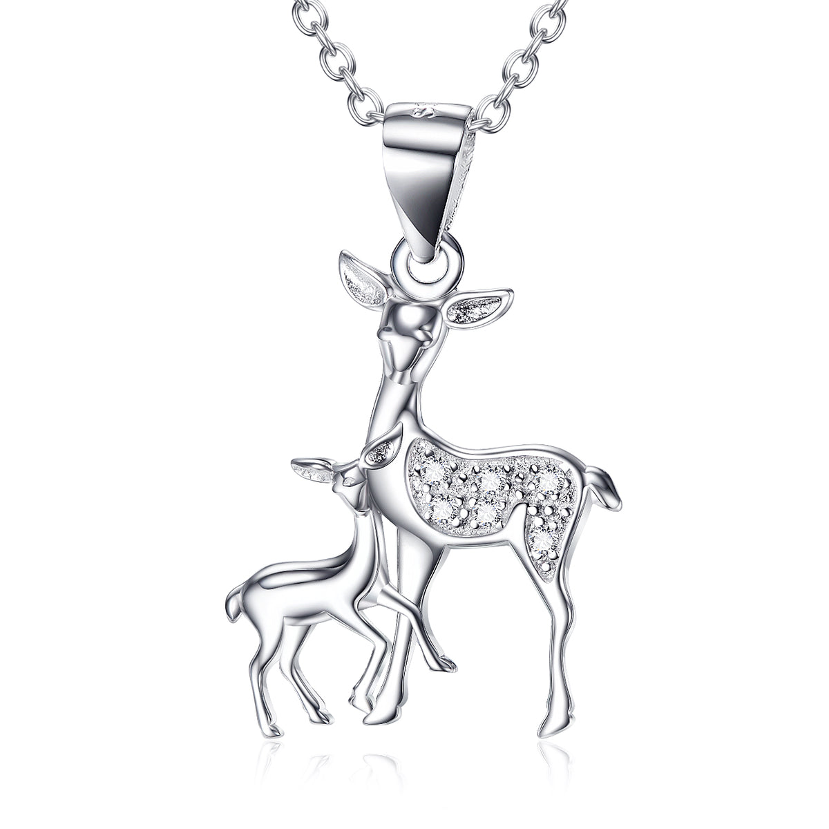 Silverhalsband 925 med hjortkalvshänge – bild 1