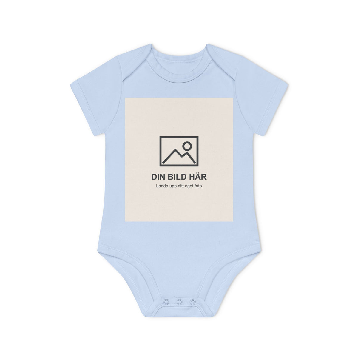 Babybody i ekobomull med eget foto