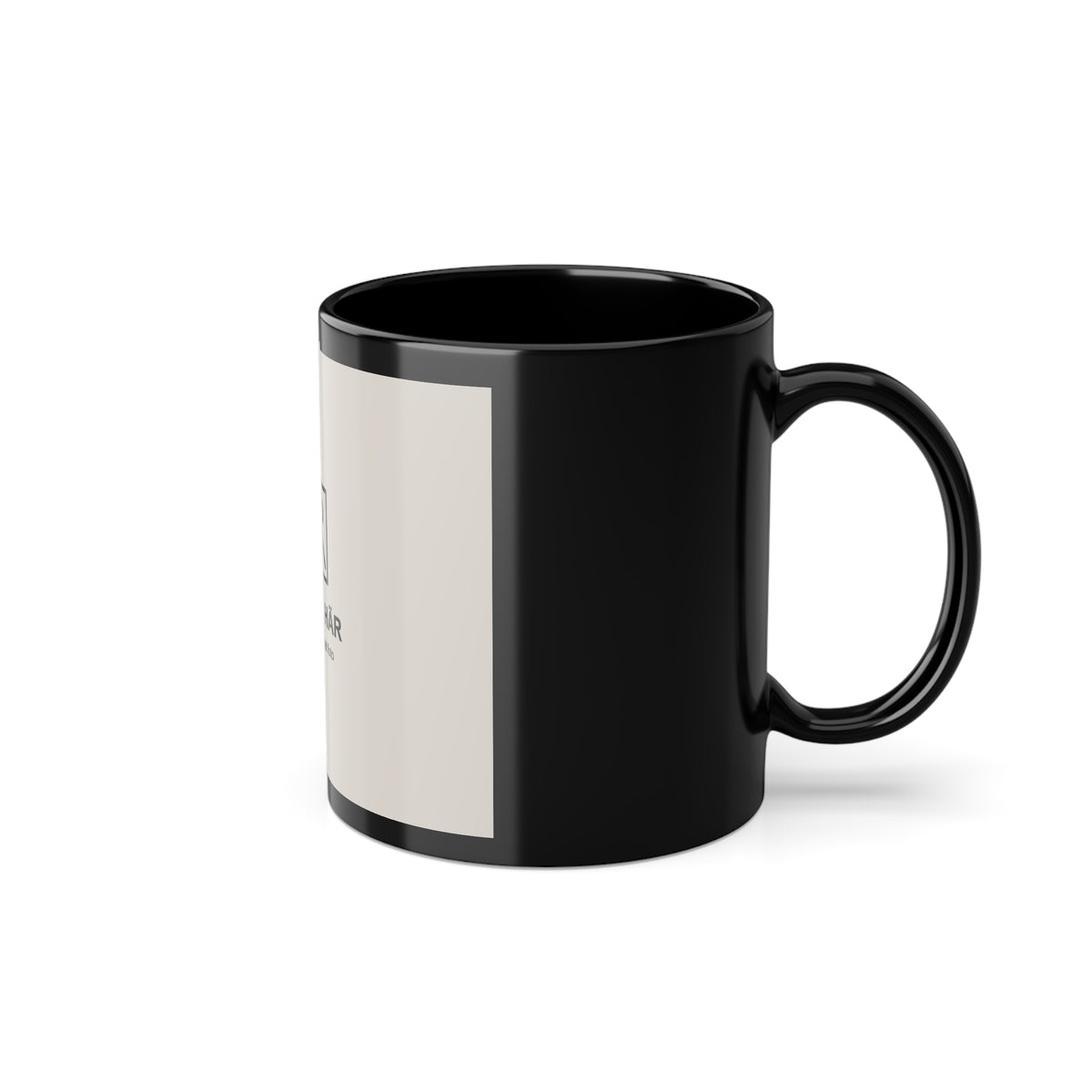 Svart mugg med eget foto