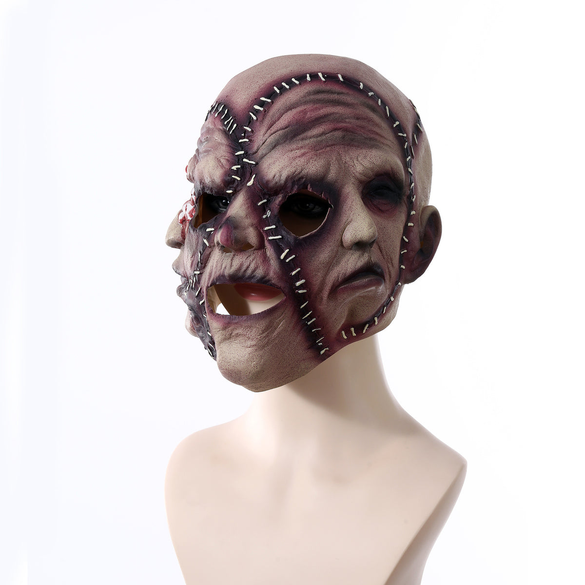 Tresidig skräckmask för halloween och maskerad
