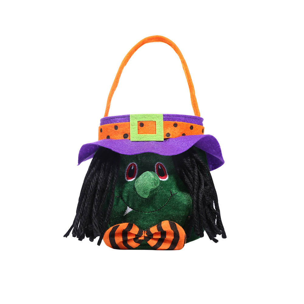 Rund godispåse i tyg till halloween – alternativ vy