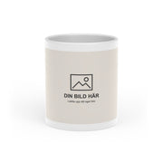 Mugg med hjärthandtag och eget foto