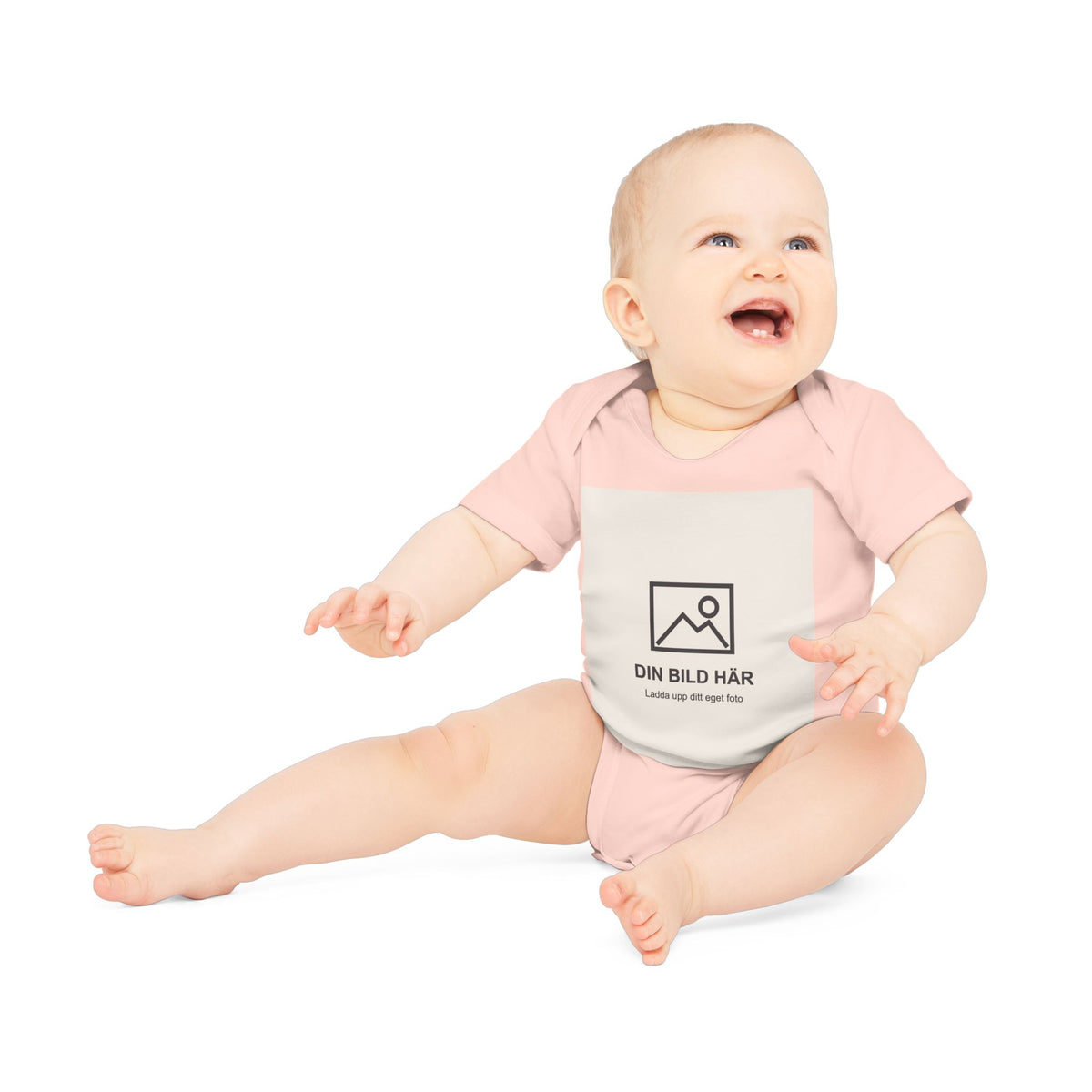 Babybody i ekobomull med eget foto