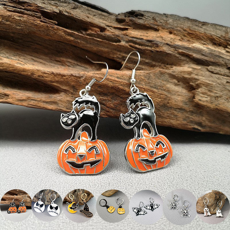 Halloweenörhängen med tecknade motiv, bild 1