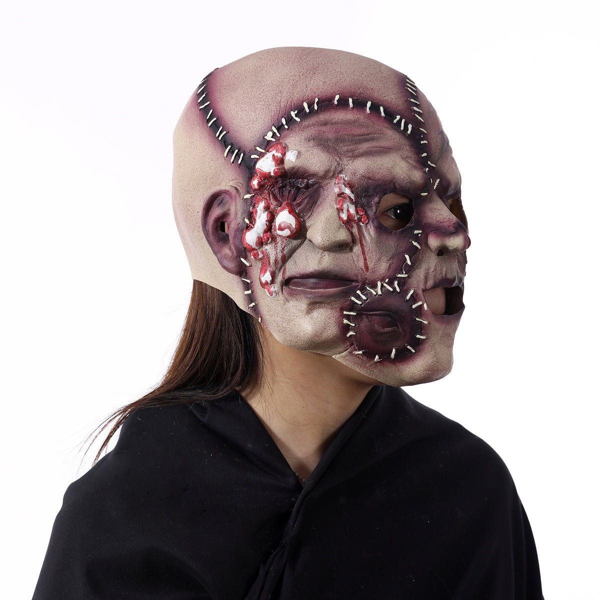 Tresidig skräckmask för halloween och maskerad