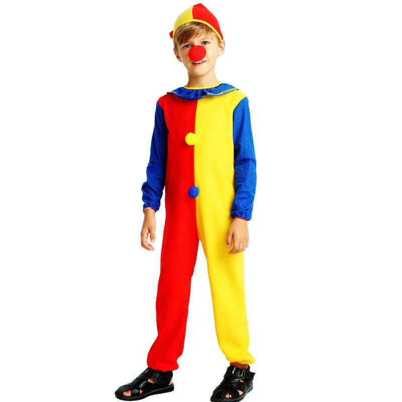 Röd clowndräkt för barn till Halloween
