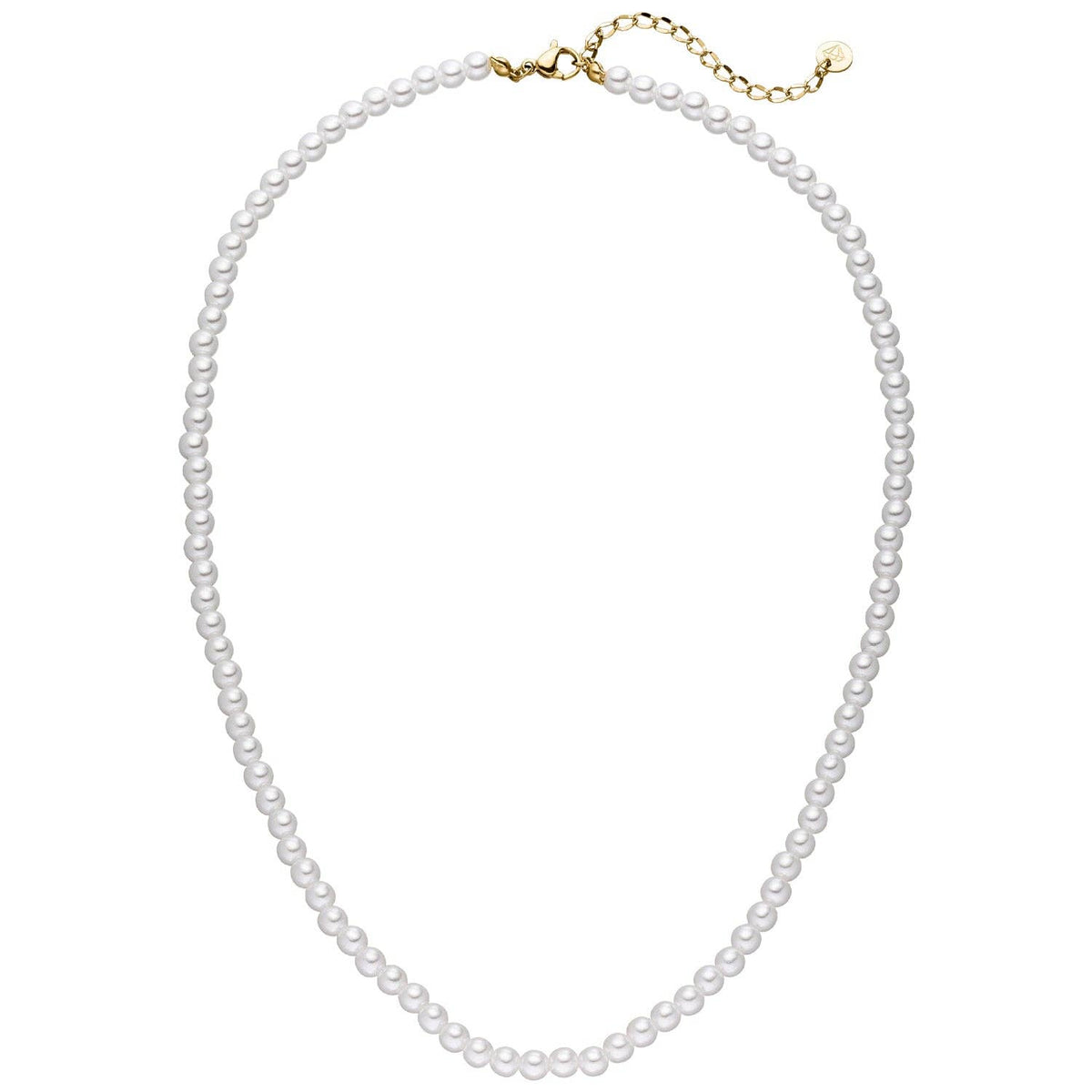 Pärlhalsband med guldpläterat lås