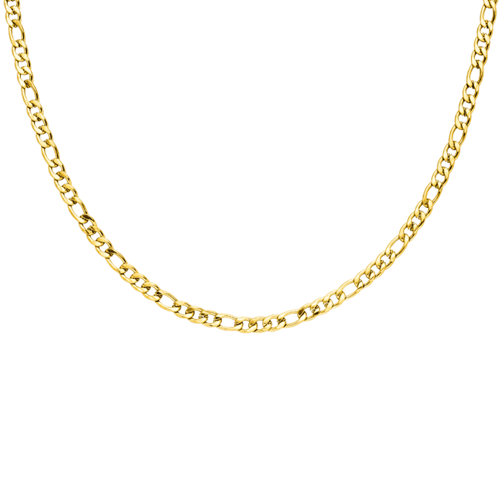 Figarohalsband 3 mm i guldpläterat stål