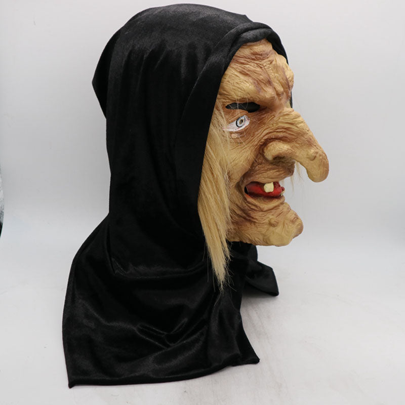 Häxmask i latex, heltäckande halloweenmask – bild 3
