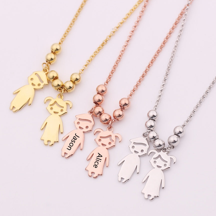 Halsband med hänge och ormkedja i pläterad legering