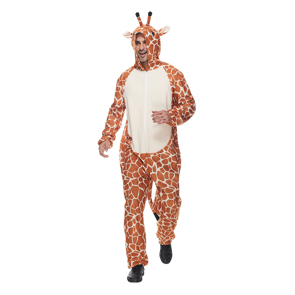 Giraffjumpsuit för vuxen på modell