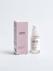 LAB 55 Återfuktande hyaluronsyraserum, 30 ml – flaska och förpackning