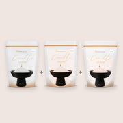 A Refill Trio, Midnight, Champagne Rhubarb, Breeze, 3 × 350g