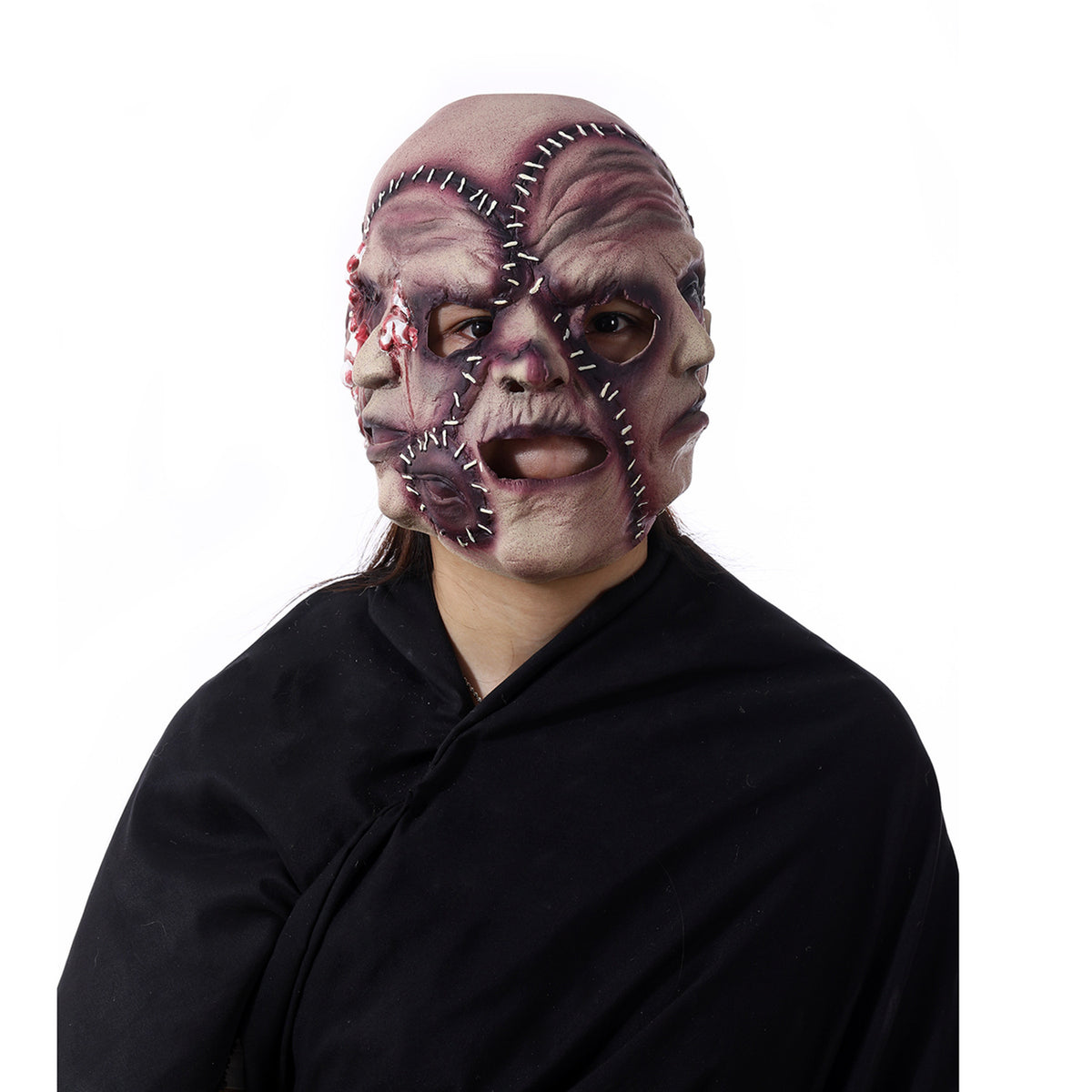 Tresidig skräckmask för halloween och maskerad