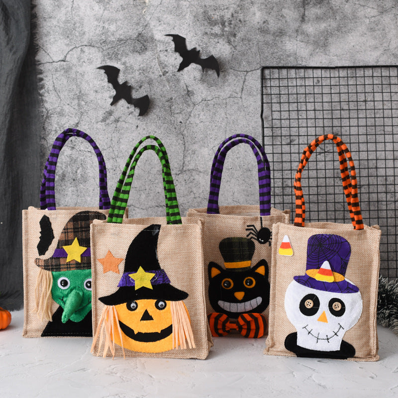 Godispåse för halloween i linne – produktbild 1
