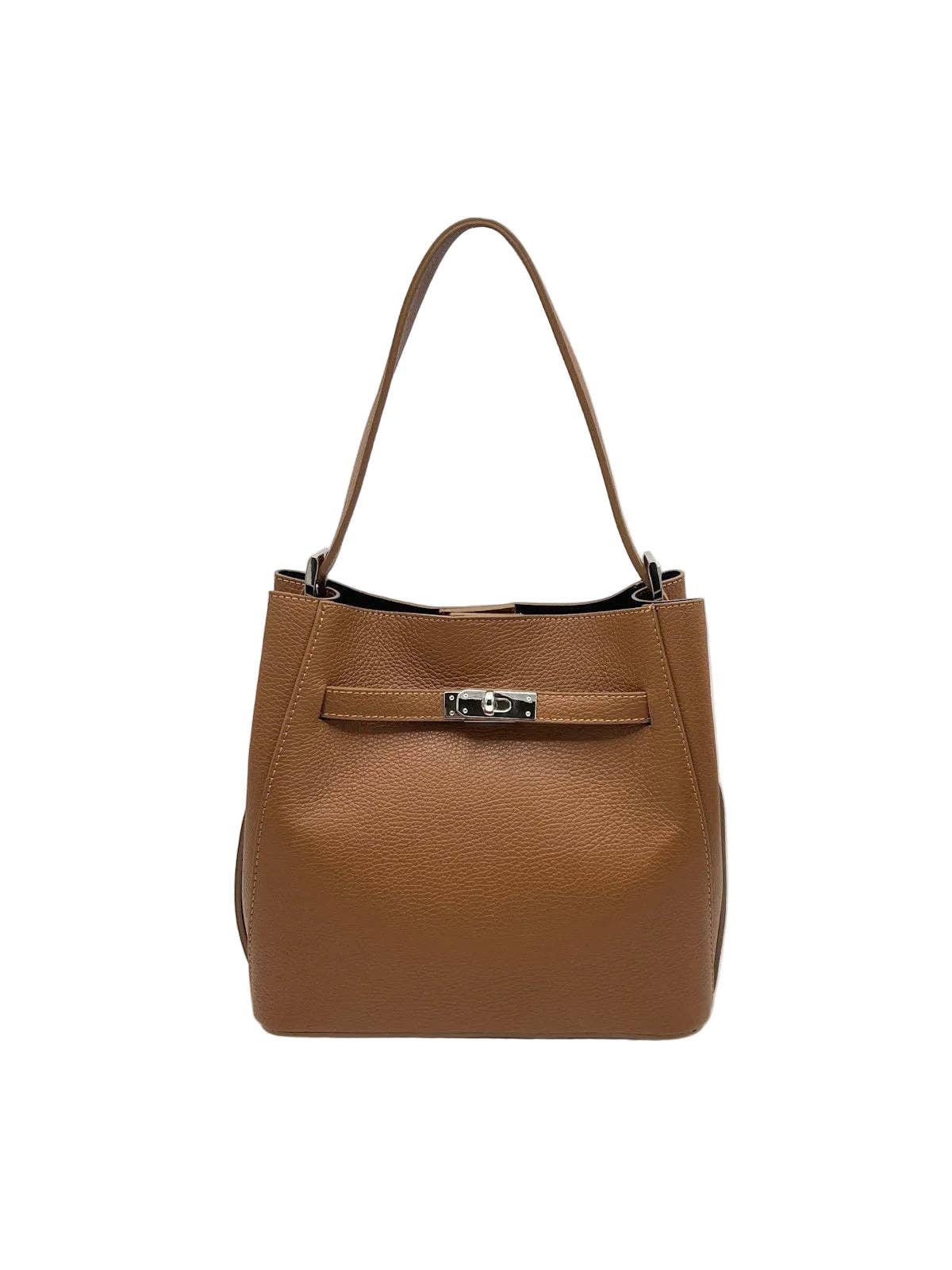 Axelväska i äkta läder med innerfack