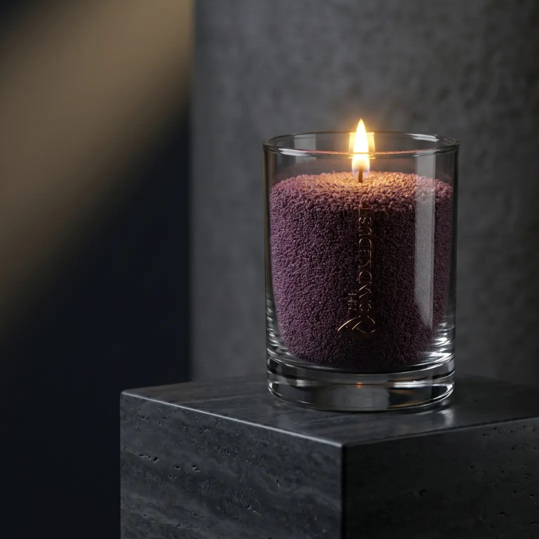 Dark Lilac Unscented Candle in Glass, 160g