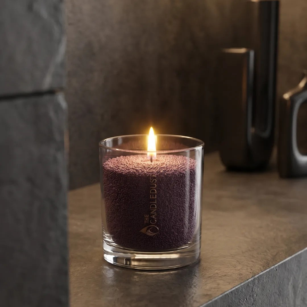 Dark Lilac Unscented Candle in Glass, 160g