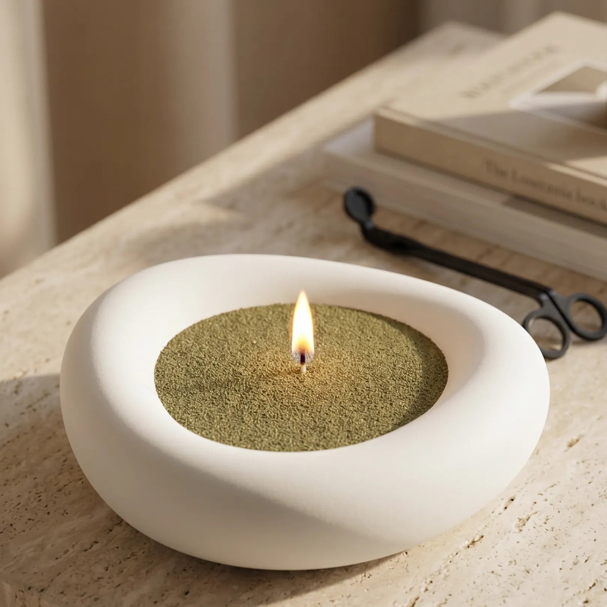 Olive Green Unscented Candle Sand Refill, 350g